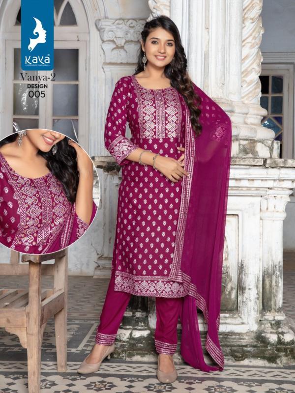 Kaya Vanya Vol 2 Rayon Designer Embroidery Readymade Suit